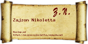 Zajzon Nikoletta névjegykártya