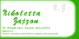 nikoletta zajzon business card